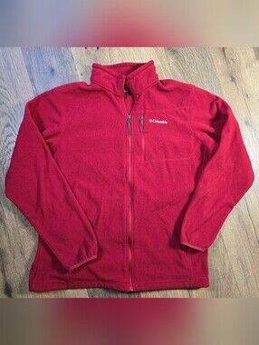 Columbia Red Full-Zip Fleece Jacket